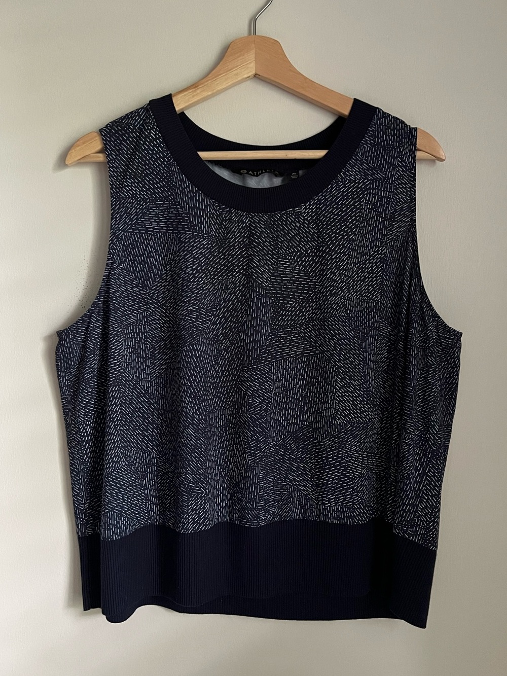 Athleta Sleeveless Knit Top in Navy with White Speckle